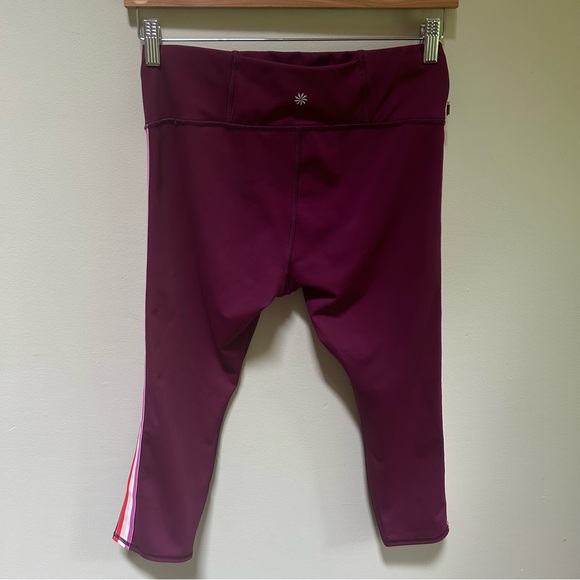 Athleta ~Contender Side Stripe Medium Capri Workout Leggings - Picture 7 of 15